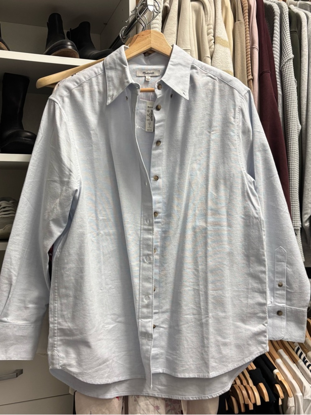 Light Blue Madewell Women’s Button-Down Shirt